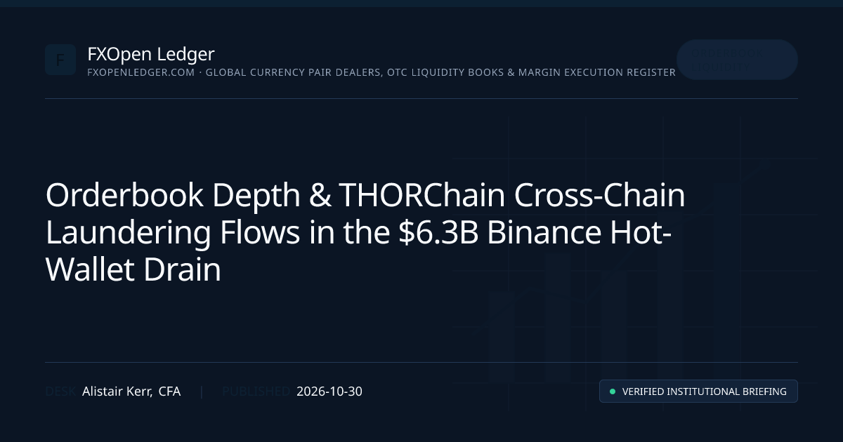 Orderbook Depth & THORChain Cross-Chain Laundering Flows in the $6.3B Binance Hot-Wallet Drain — FXOpen Ledger institutional chart and forensic breakdown